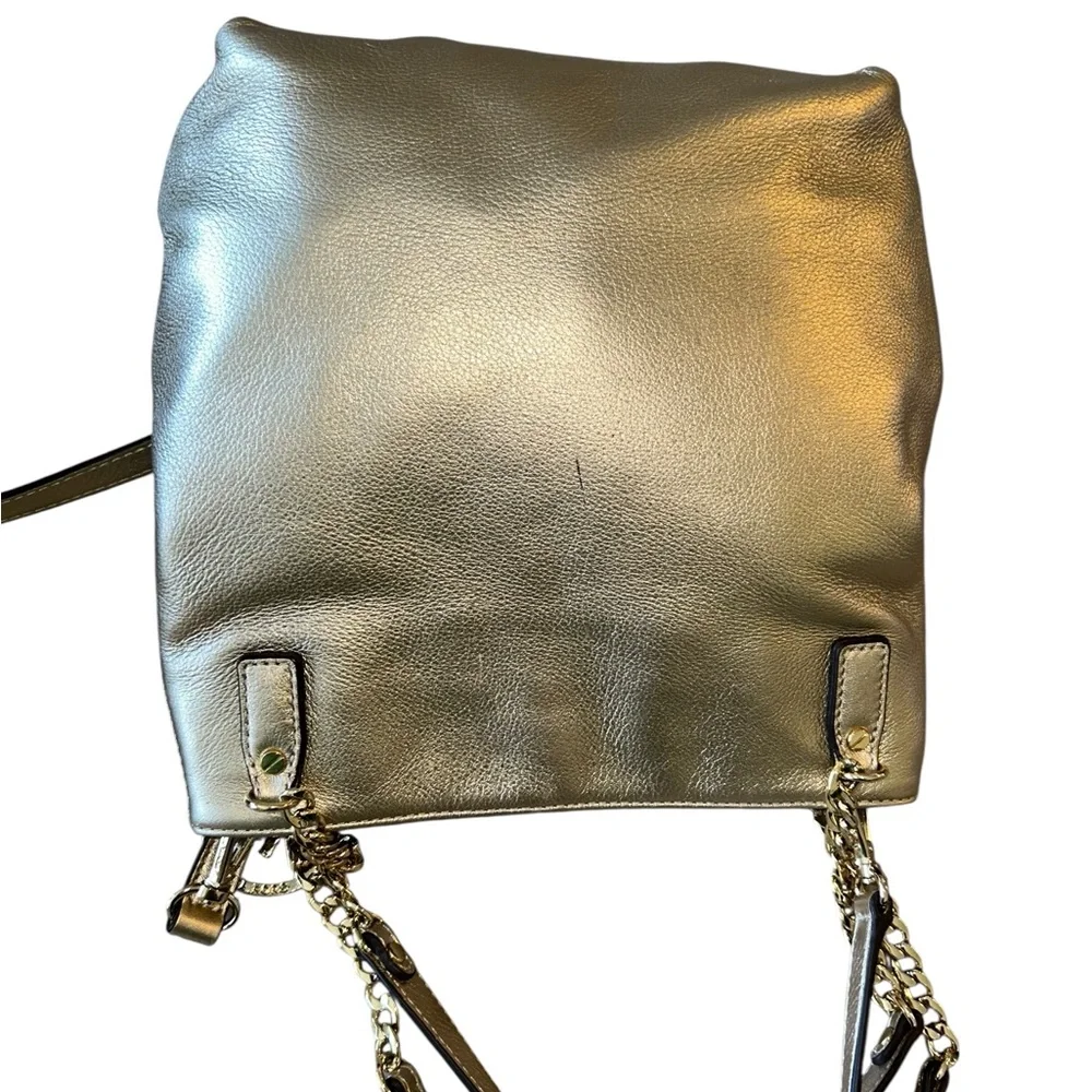 Michael Kors Gold and Beige Handbag